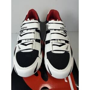 Venzo Men’s Road Cycling Shoes 3-Strap Closure Size 8.5 w/ Cleats Clips